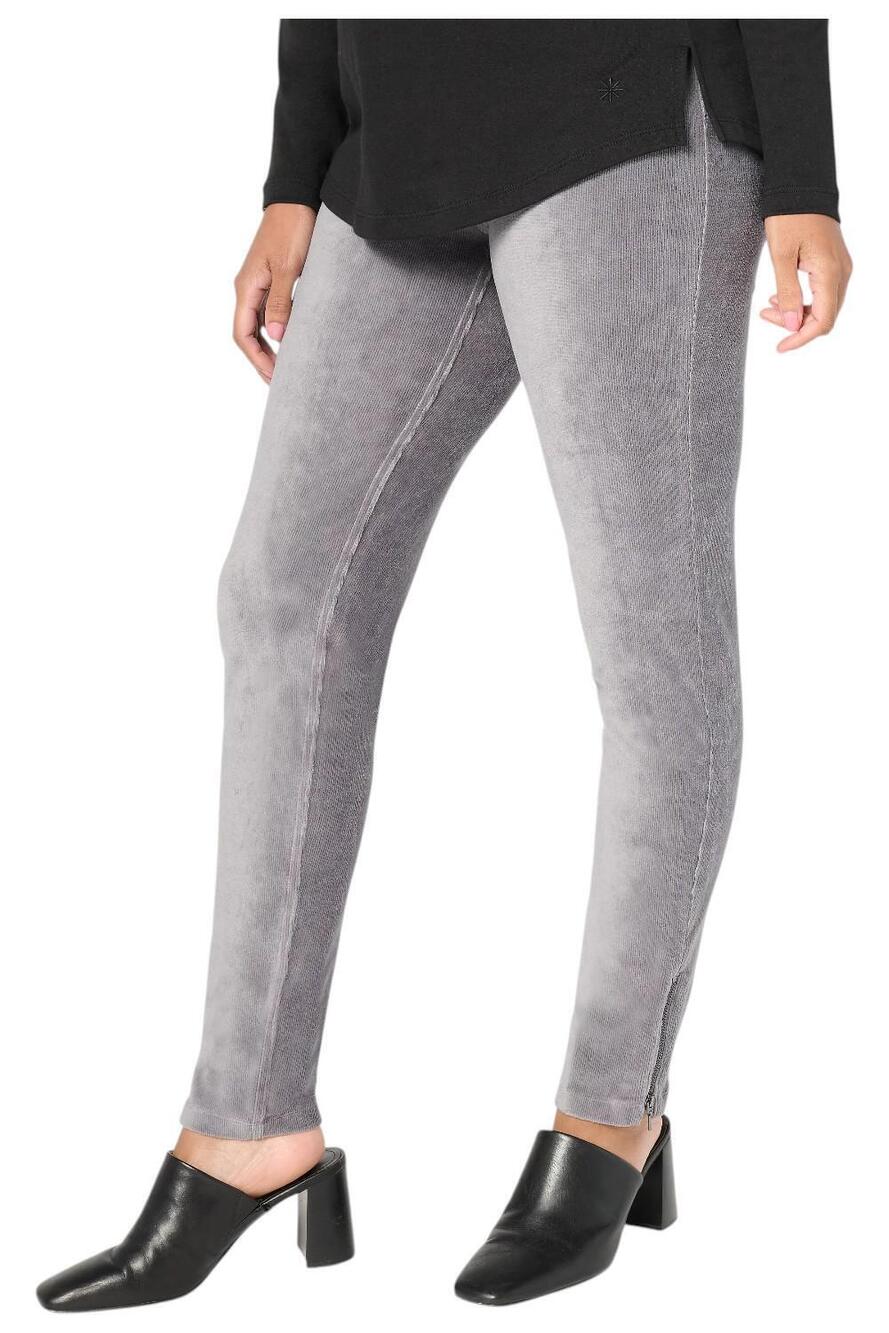 Susan Graver Women's Knit Corduroy Straight Leg Pull-On Pants Rck Grey - Regular